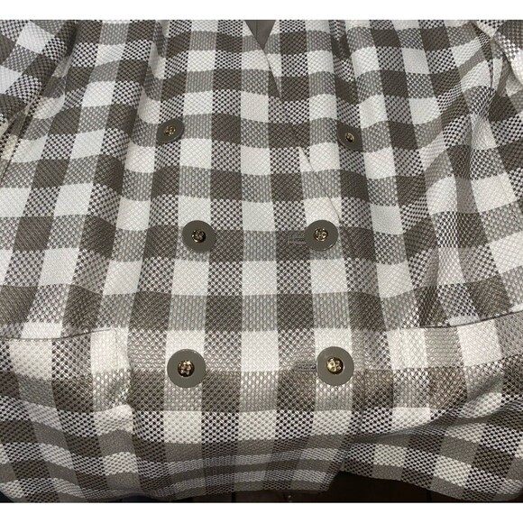 Vintage Jaqueline Ferrar Blazer Womens Size 16 Taupe White Double Breast Checker - Picture 2 of 12